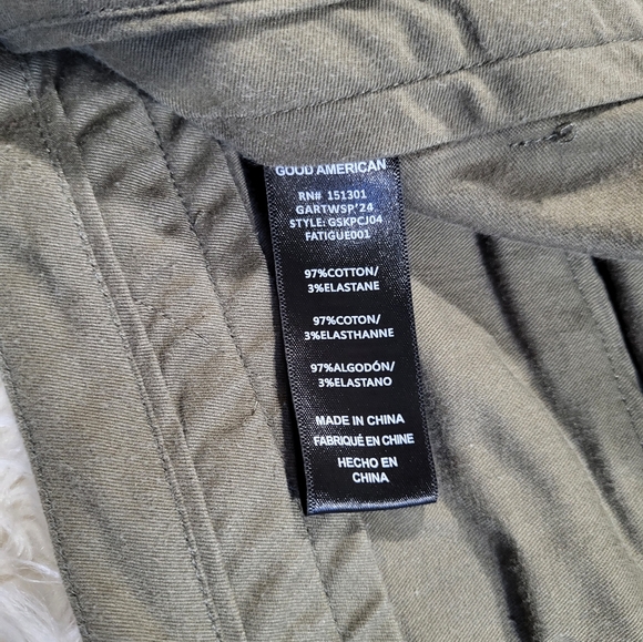 Good American - Good Ease Wide Leg Twill Pants Green Olive - Size 6/28 - Picture 8 of 16